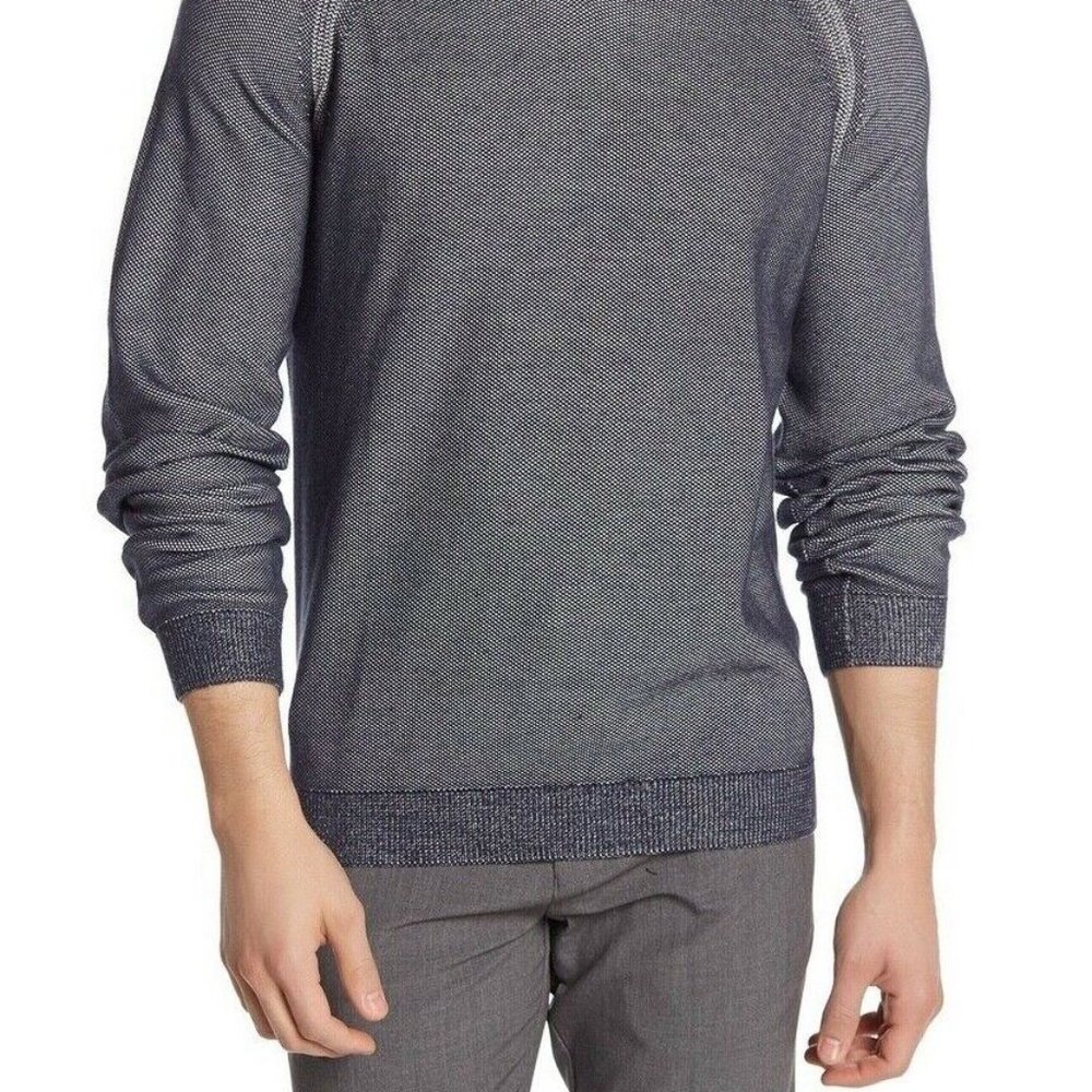 Taylor Vintage Reversible V Neck Sweater Pullover Gray/Heather Silver